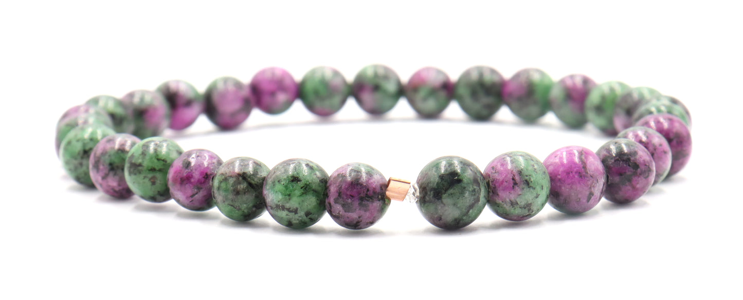 Epically Epidote Purple Vibes and Green with Envy Handmade Bracelet by Monkeys Mojo Jewelry