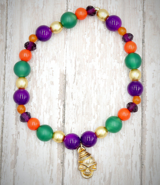 Don’t Mess with That Hoodoo Halloween in NOLA Skull Charm Bracelet by Monkey's Mojo