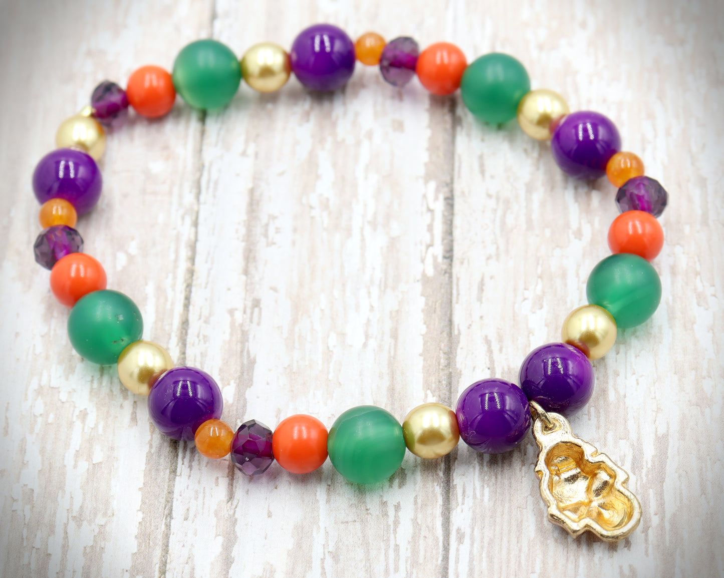 Don’t Mess with That Hoodoo Halloween in NOLA Skull Charm Bracelet by Monkey's Mojo