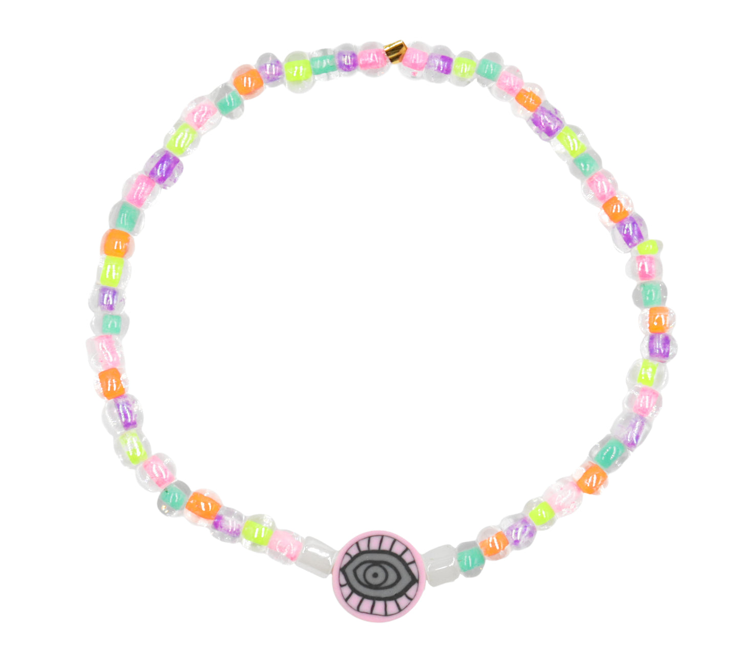 The Best Case of Pink Eye - Trippy Pastel Glass and Polymer Charm Bracelet by Monkeys Mojo