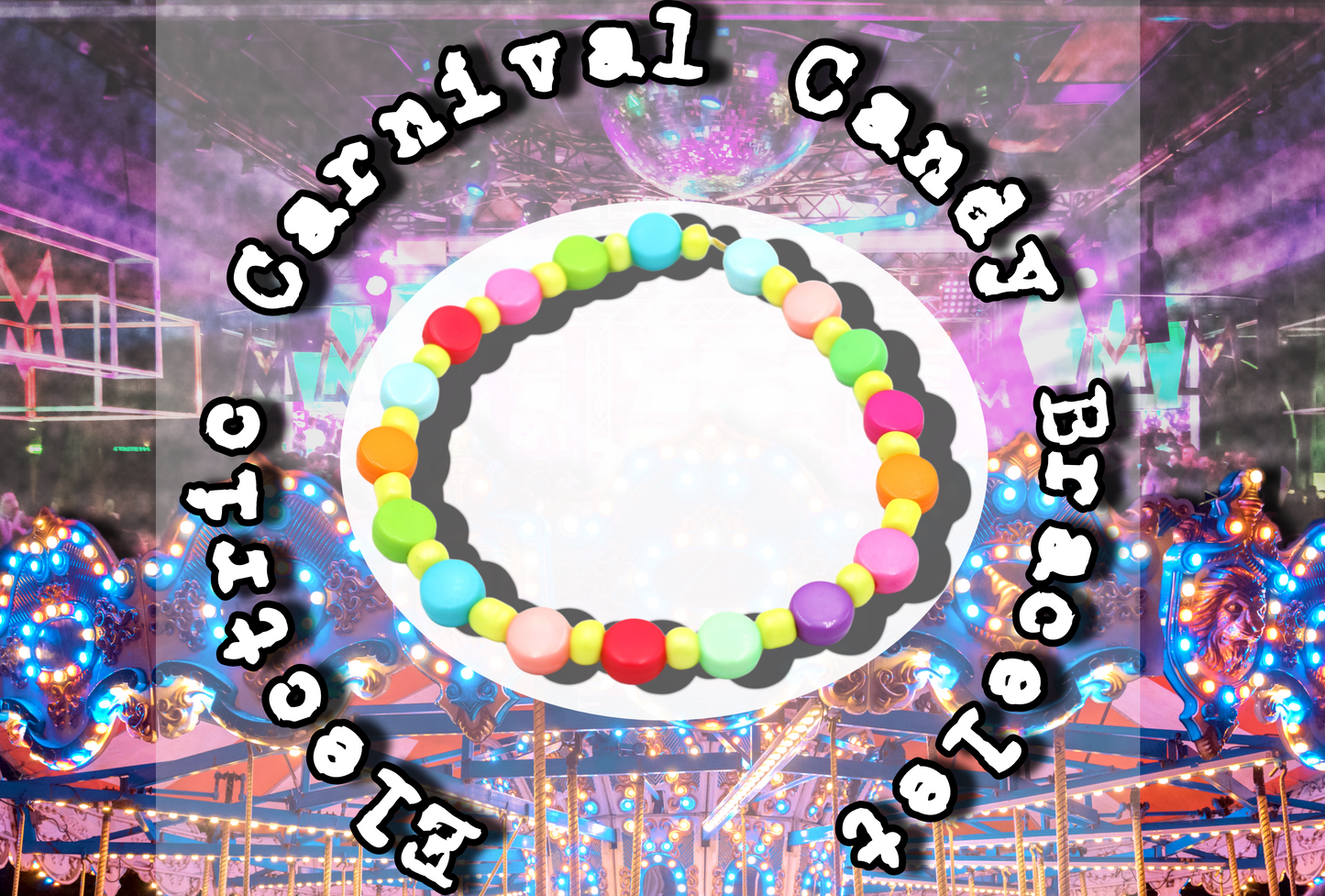 Electric Carnival Candy EDC Dance Dance Neon Yellow Bright Colors Bracelet by Monkey's Mojo