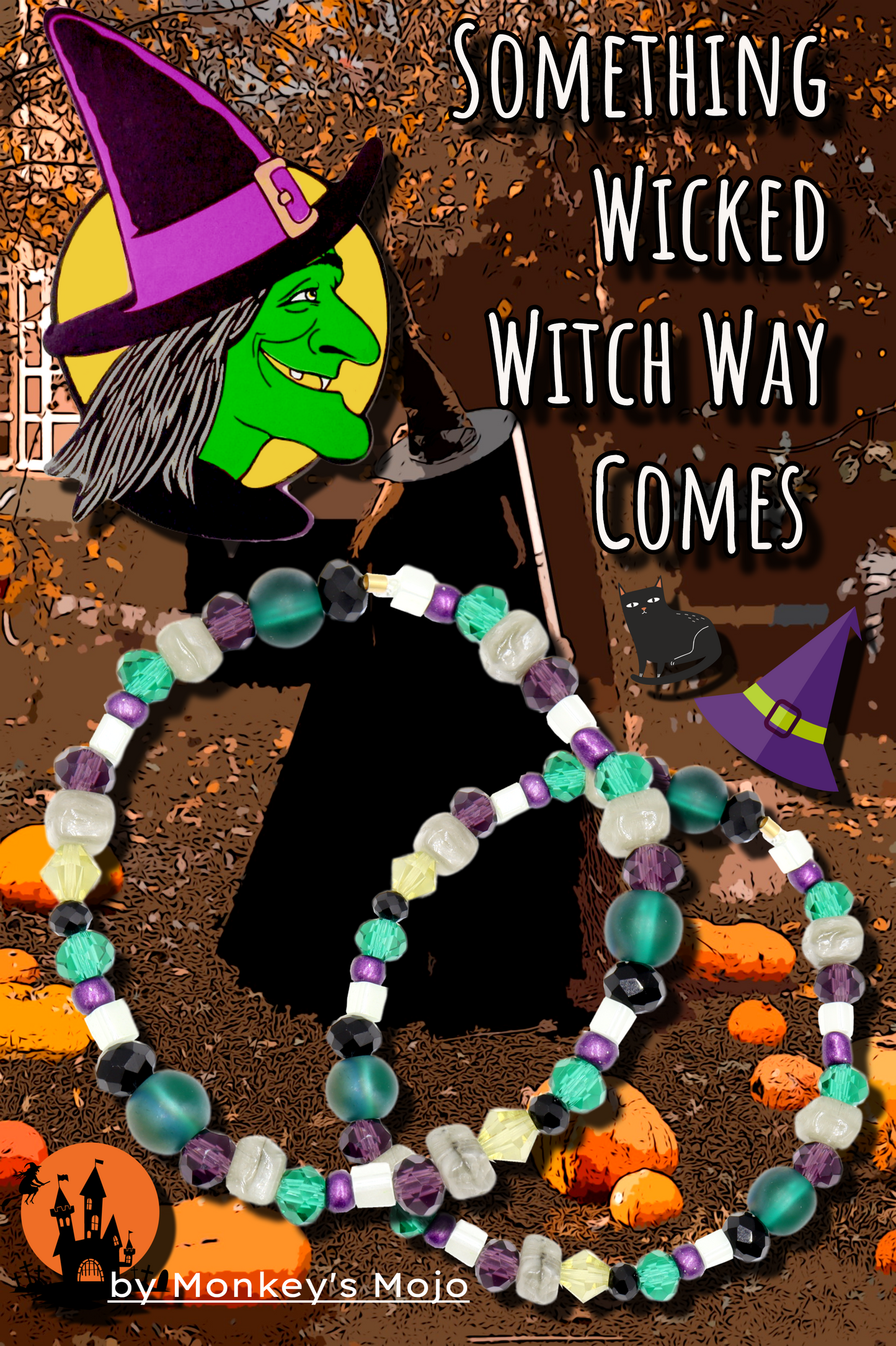 Something Wicked Witch Way Comes Classic Witch Deconstructed Avant Garde Halloween Bracelet by Monkey’s Mojo