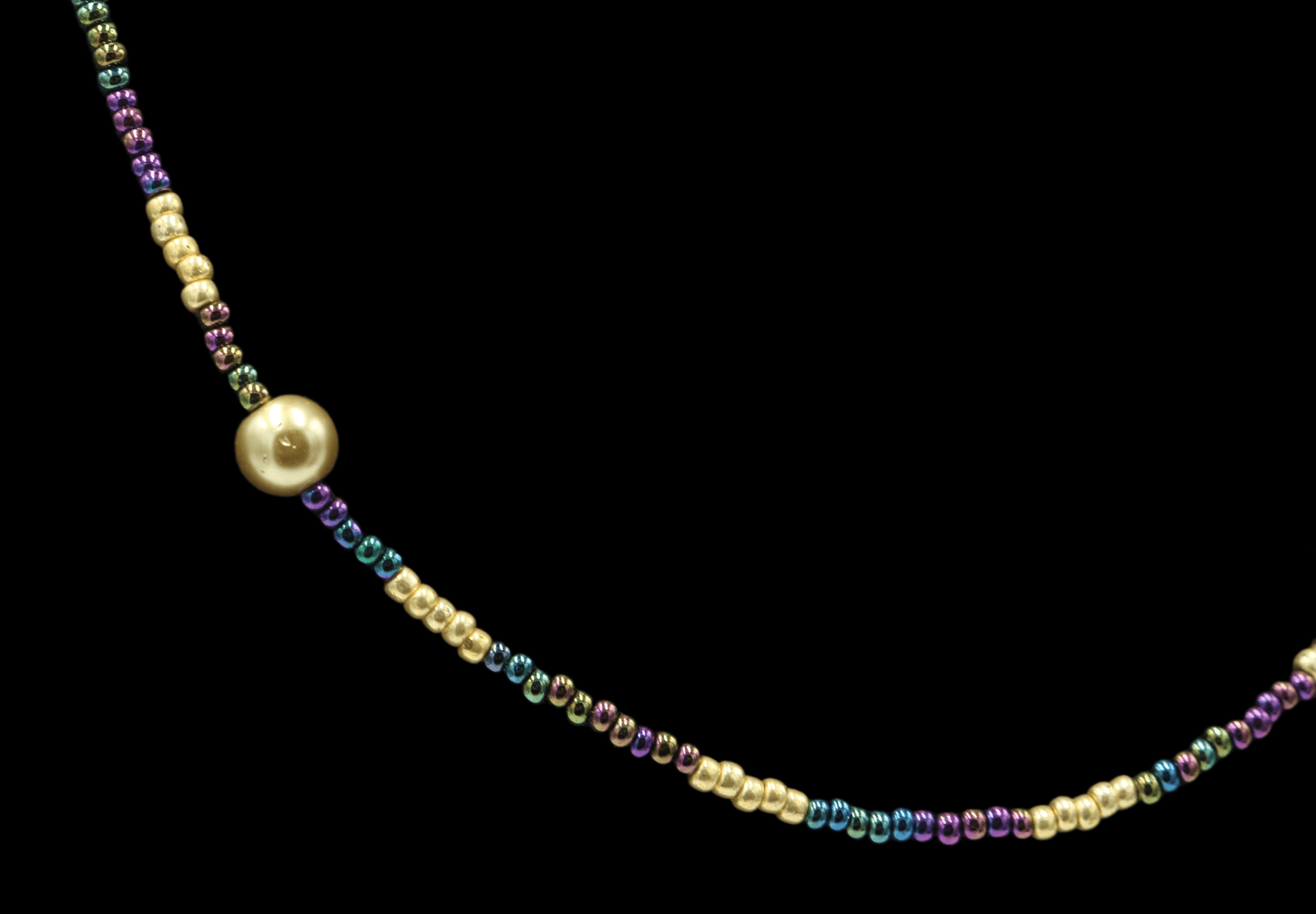 Mardi Gras Purple Green and Gold Women's Medium Single Bon Temps Rouler Strained 11" Necklace Boho Accent Necklace Fun 2022 Gift - Monkeysmojo