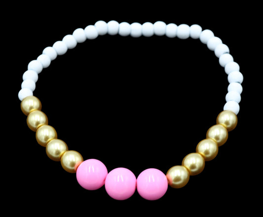 Hot Pink Bright White and Bold Gold You Go Girl Fun Women's Bracelet - Monkeysmojo