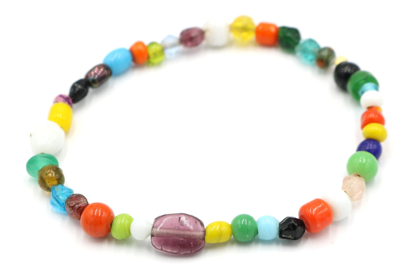 An Assortment of A Variety of Bead Women's Glass Bead Stretch Bracelet - Monkeysmojo