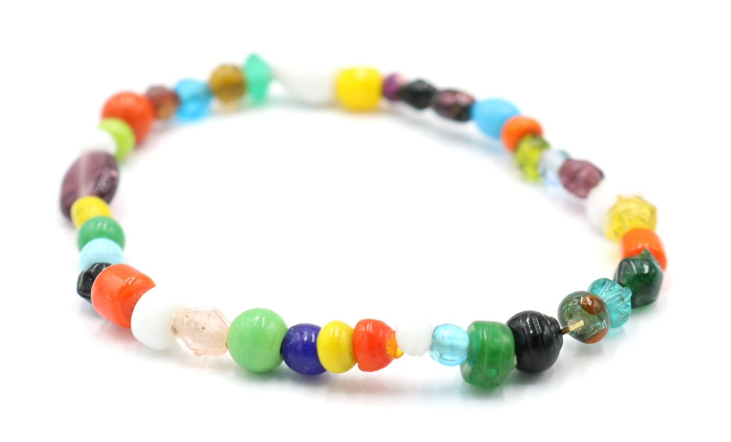 An Assortment of A Variety of Bead Women's Glass Bead Stretch Bracelet - Monkeysmojo