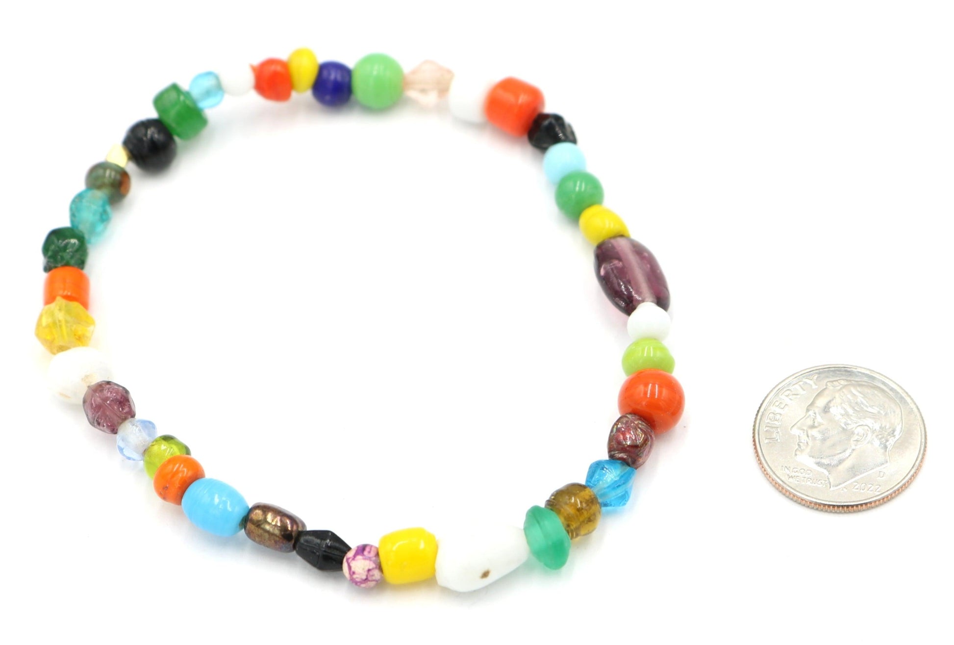 An Assortment of A Variety of Bead Women's Glass Bead Stretch Bracelet - Monkeysmojo
