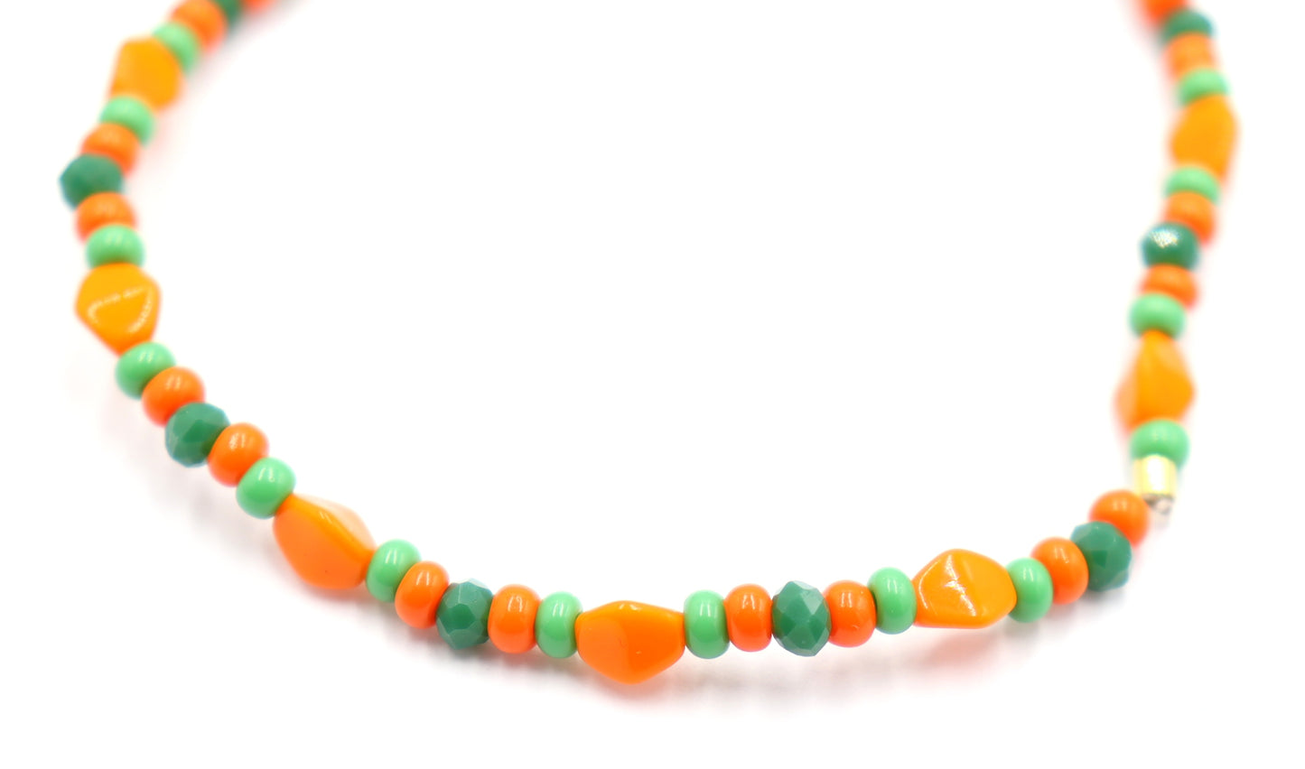 Orange and Green Scream Scary Craved Pumpkin Charm Bracelet by Monkey's Mojo Jewelry