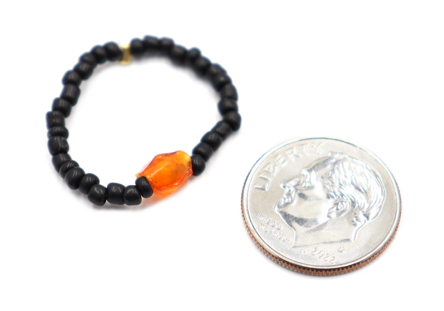 Down to Clown It's The Great Pumpkin Halloween Black and Orange Stretch Ring by Monkey's Mojo