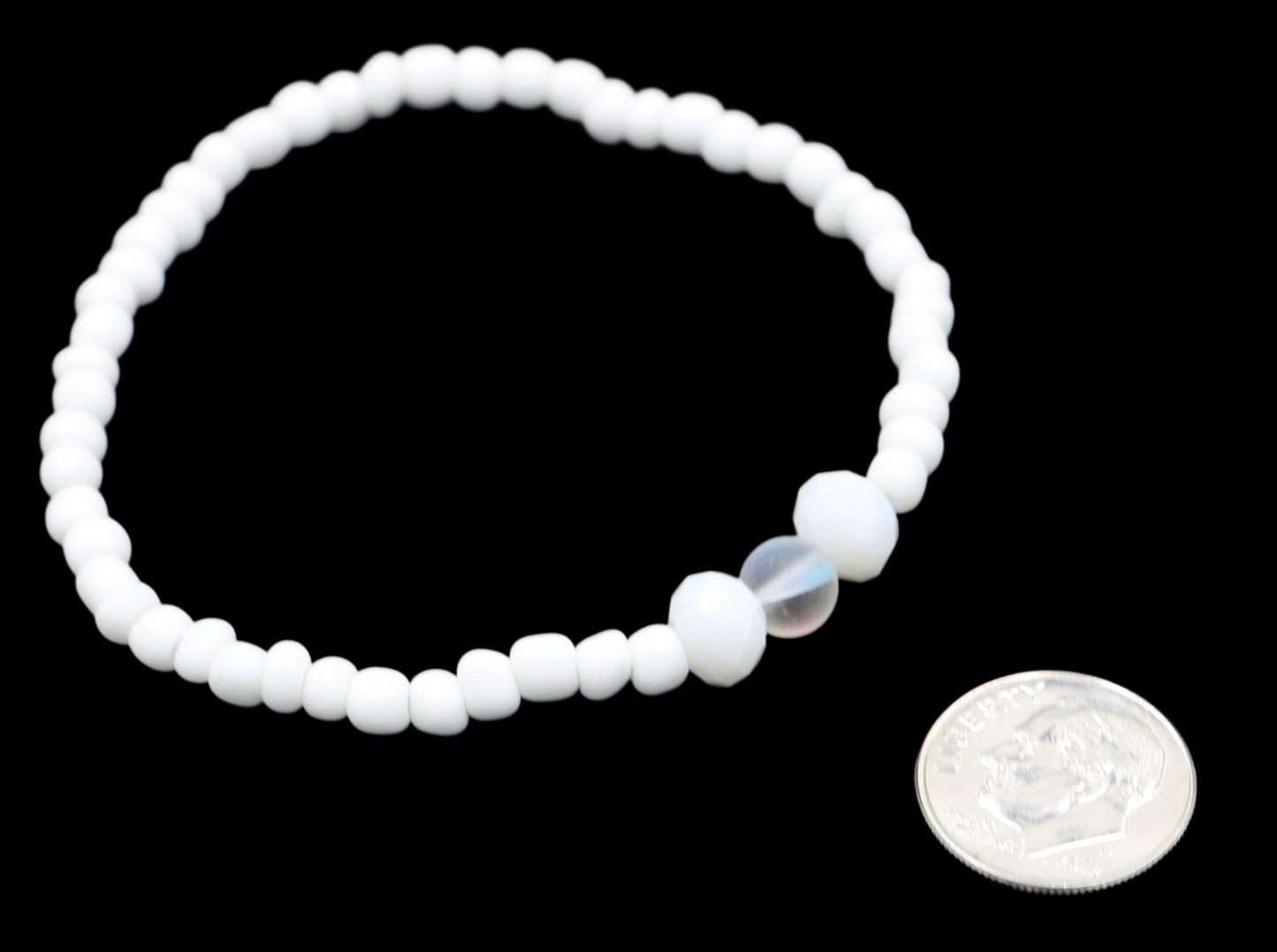 White Sea Foam and Mermaid Scales Women's Glass Bracelet - Monkeysmojo