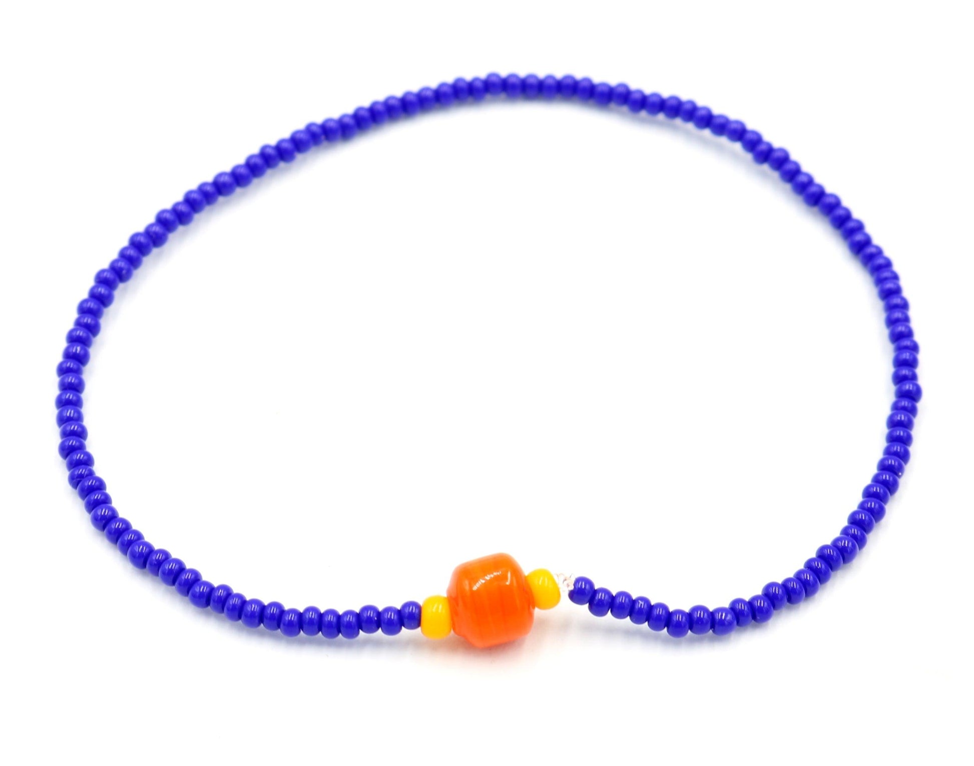 Orange Your Glad We Matched This with Blue Glass Bracelet - Monkeysmojo