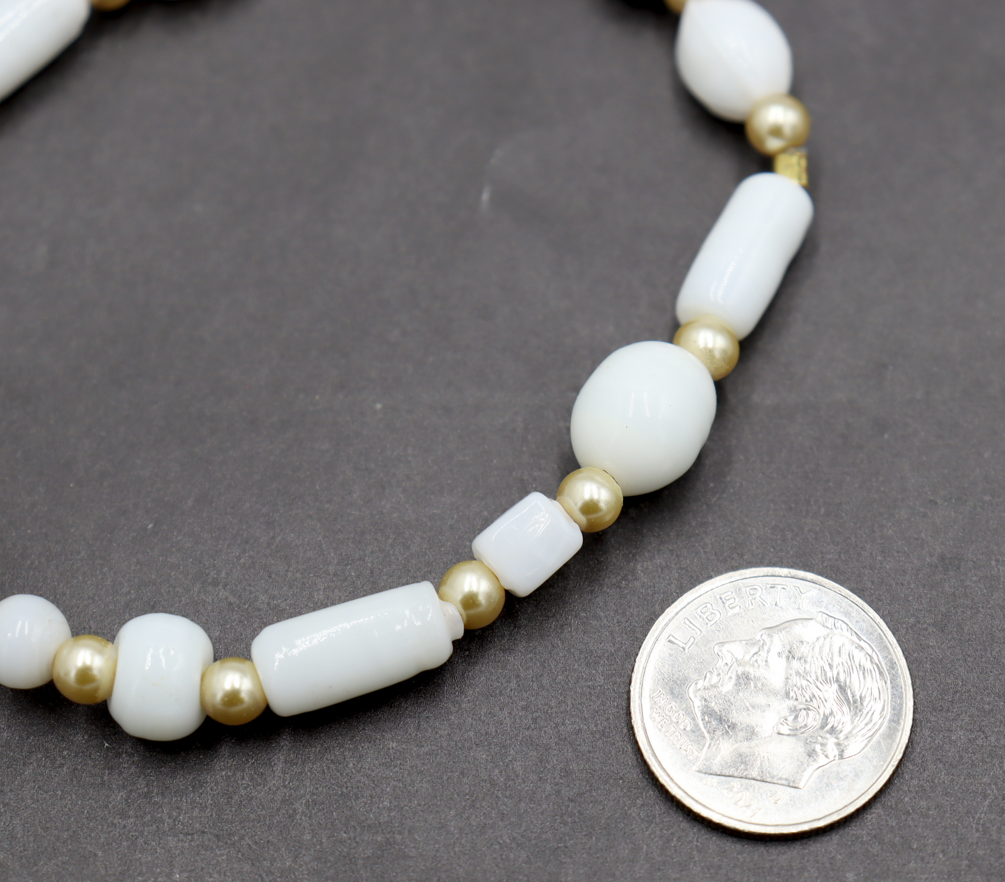 Pale Golden Pearls and Angelic White Artisan Glass Handmade Beaded Bracelet by Monkey's Mojo