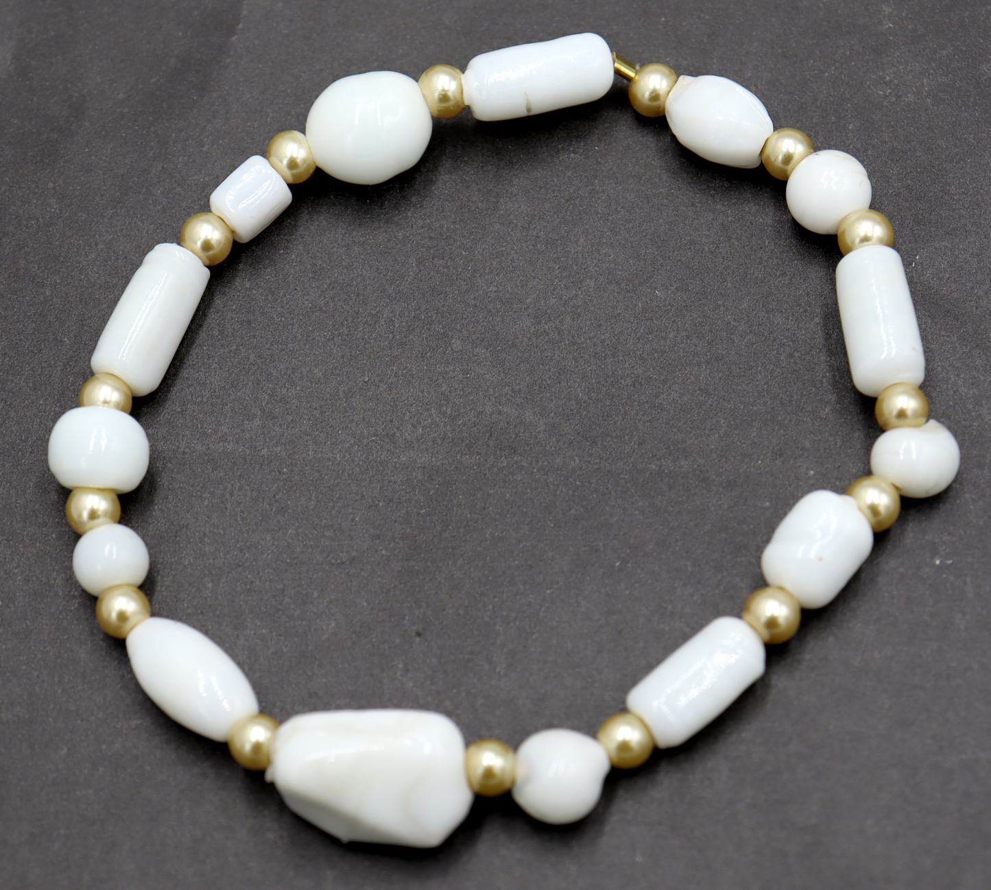 Pale Golden Pearls and Angelic White Artisan Glass Handmade Beaded Bracelet by Monkey's Mojo