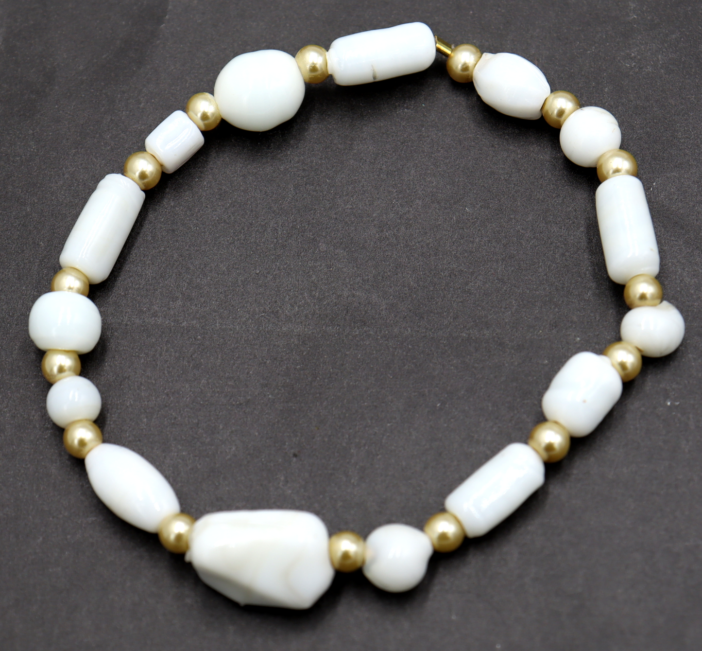 Pale Golden Pearls and Angelic White Artisan Glass Handmade Beaded Bracelet by Monkey's Mojo