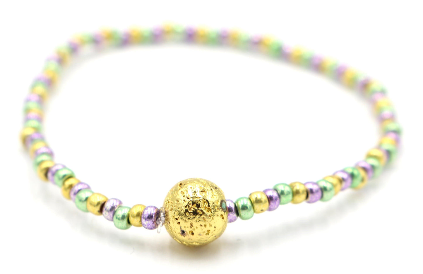 Women's New Orleans Spring Pastel Glass Yellow Gold Bracelet - Monkeysmojo