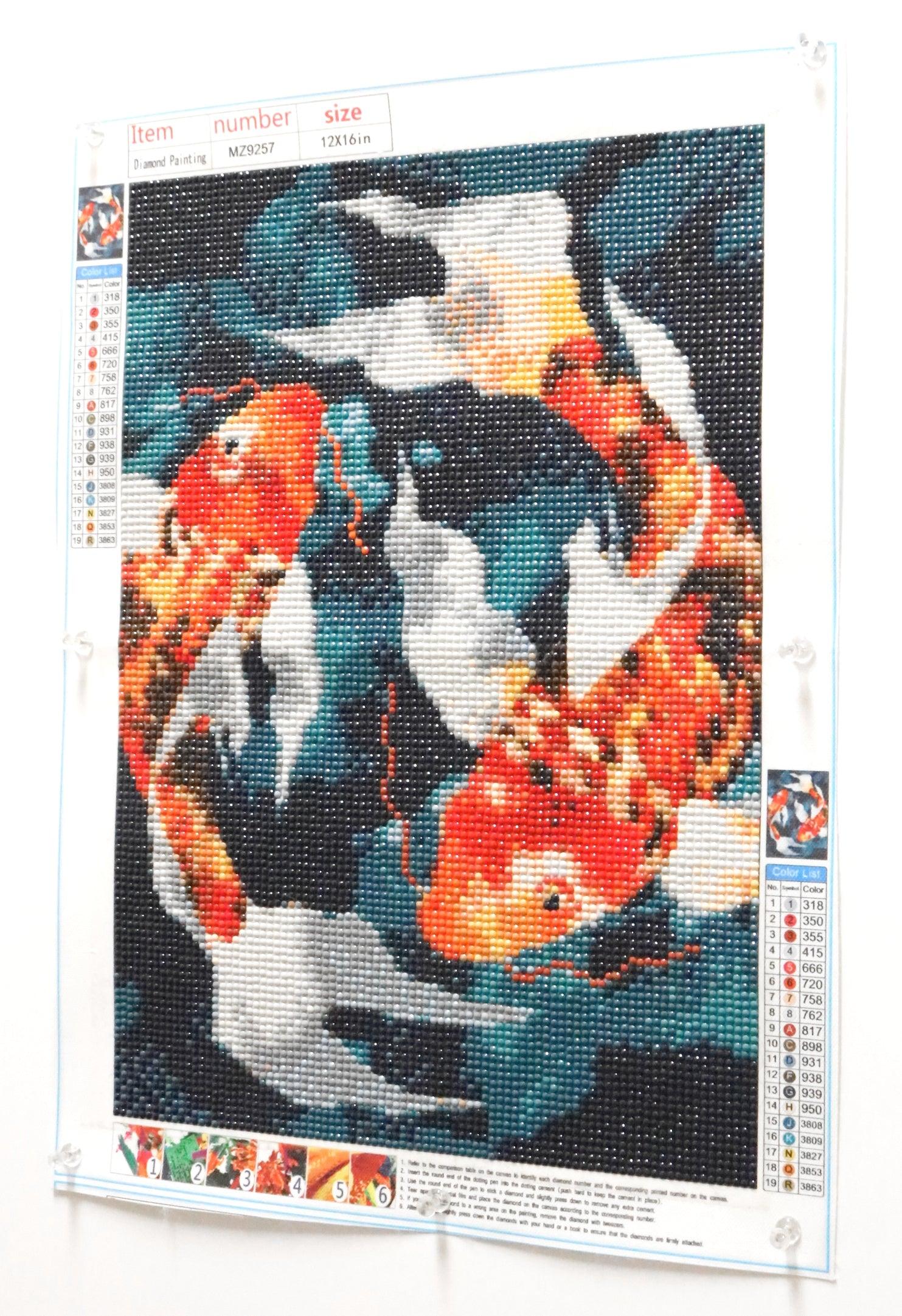 Don't Be Koi! Dance with the Fishes In Orange Oriental Delight 5D Diamond Art Bedazzled Wall Art - Monkeysmojo