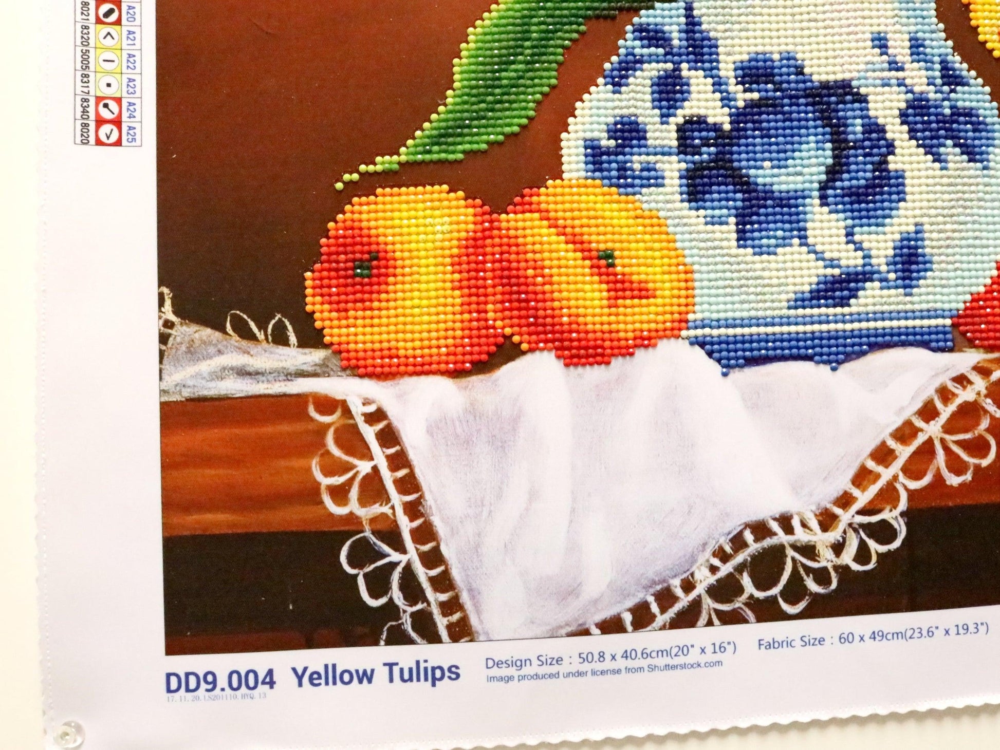 Old World Yellow Tulips in Blue & White China Vase - Beautiful 5D Diamond Art Wall Art - Monkeysmojo