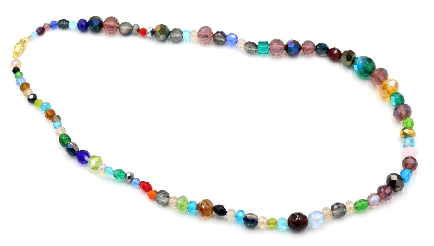 Limited Edition of 1 - Women's Luxury 21.5" Faceted Assorted Glass Bead Necklace - Monkeysmojo