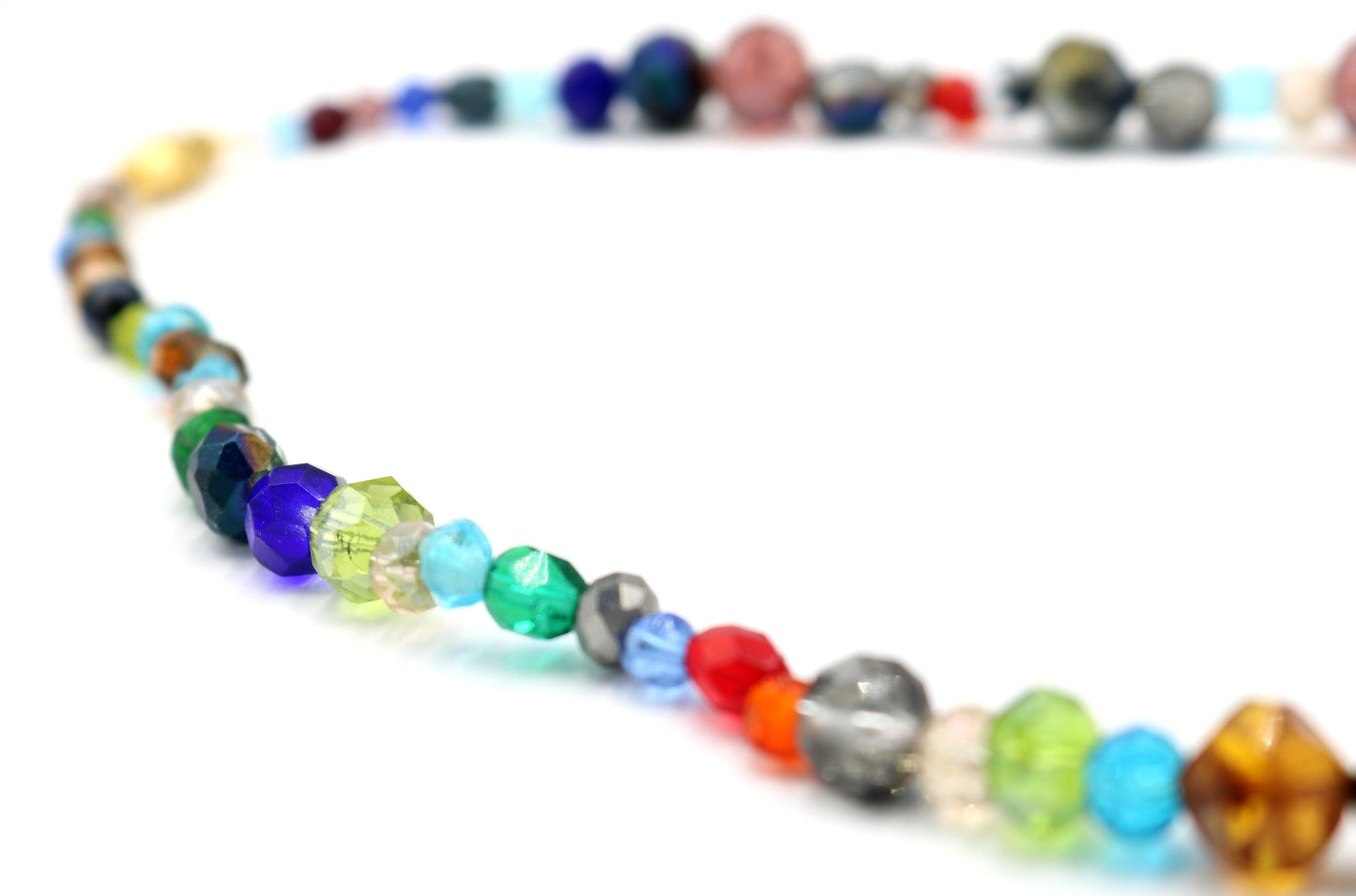 Limited Edition of 1 - Women's Luxury 21.5" Faceted Assorted Glass Bead Necklace - Monkeysmojo