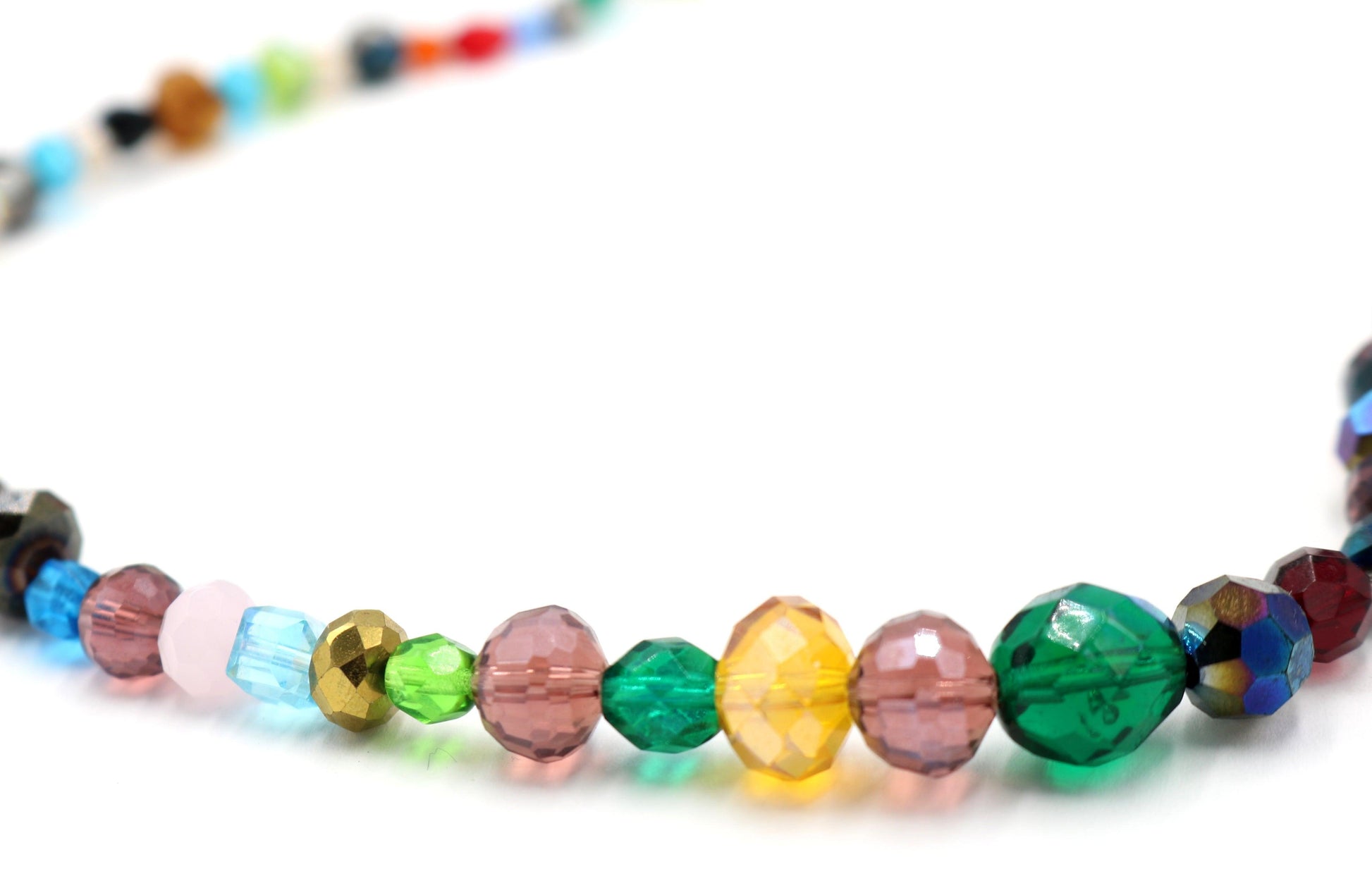 Limited Edition of 1 - Women's Luxury 21.5" Faceted Assorted Glass Bead Necklace - Monkeysmojo
