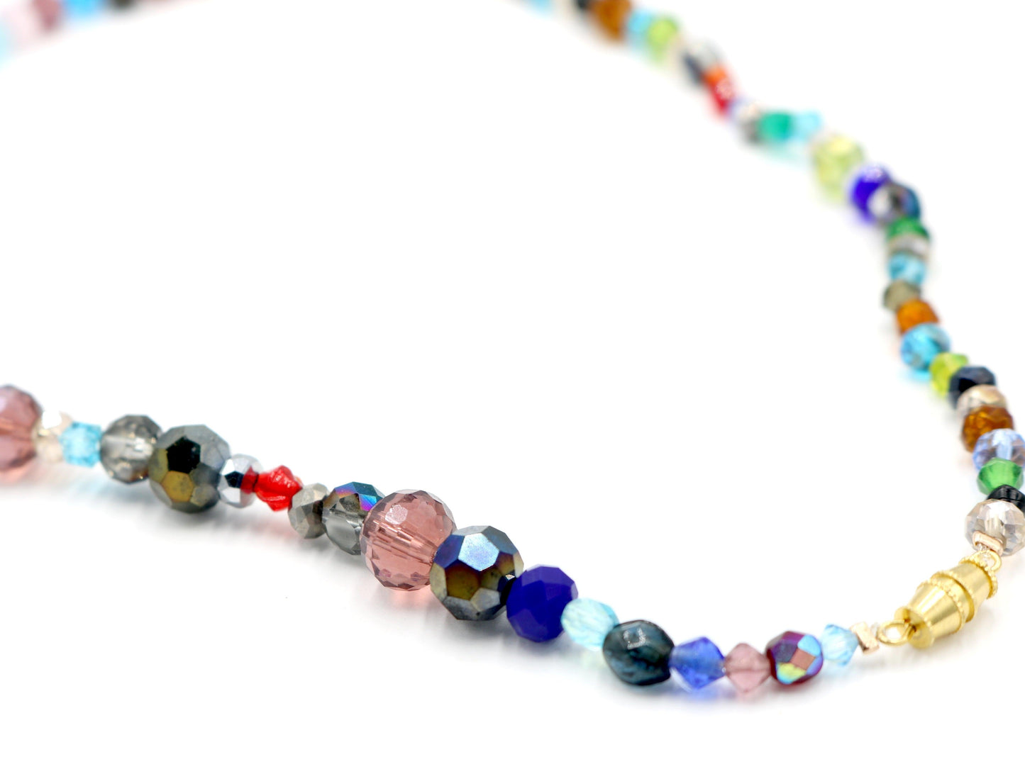 Limited Edition of 1 - Women's Luxury 21.5" Faceted Assorted Glass Bead Necklace - Monkeysmojo