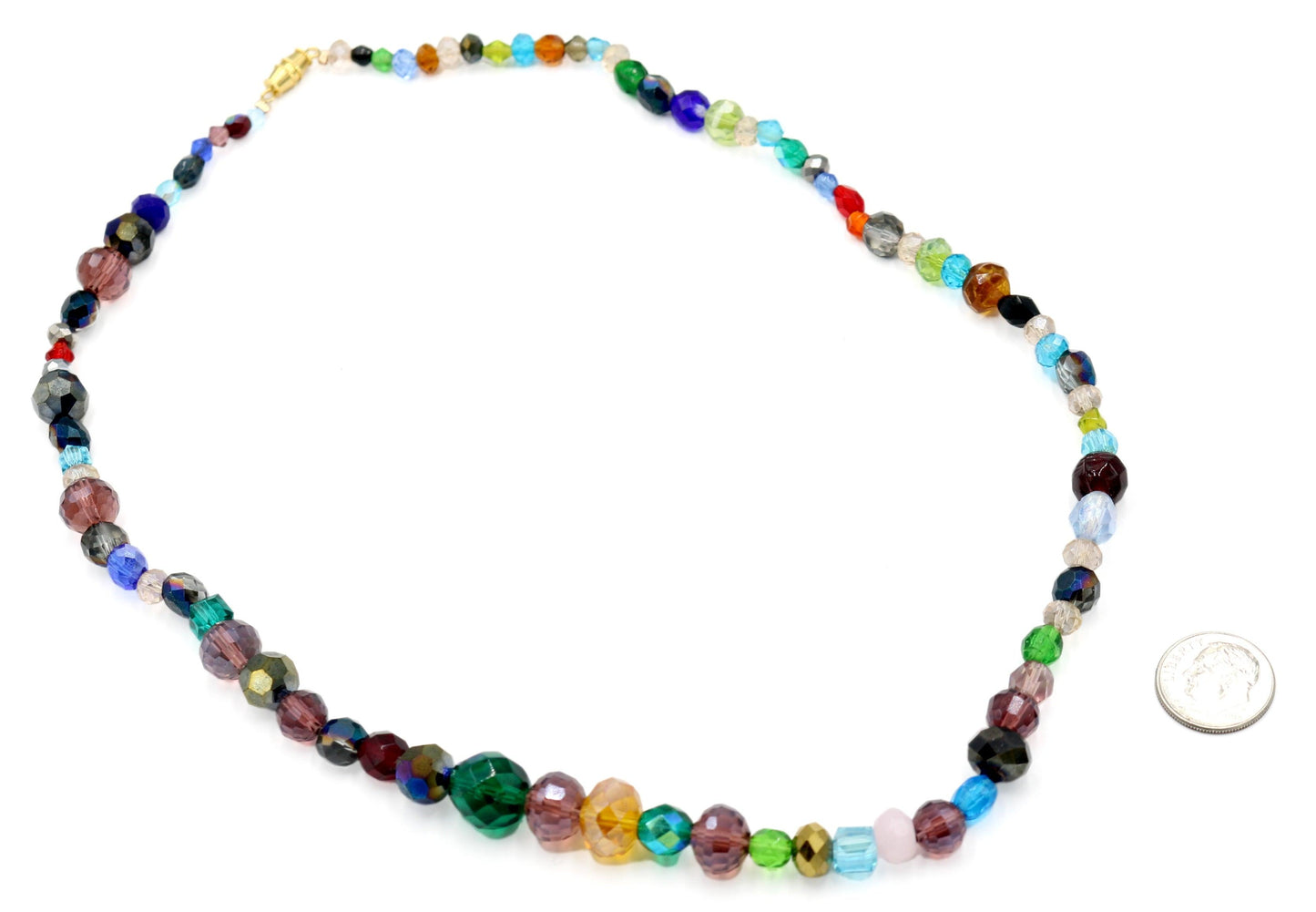 Limited Edition of 1 - Women's Luxury 21.5" Faceted Assorted Glass Bead Necklace - Monkeysmojo