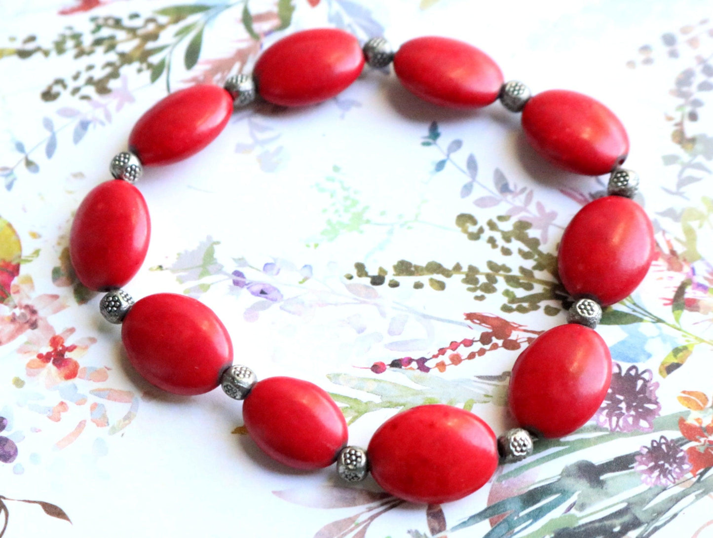 Ginger and Silver Beads Bracelet - Monkeysmojo