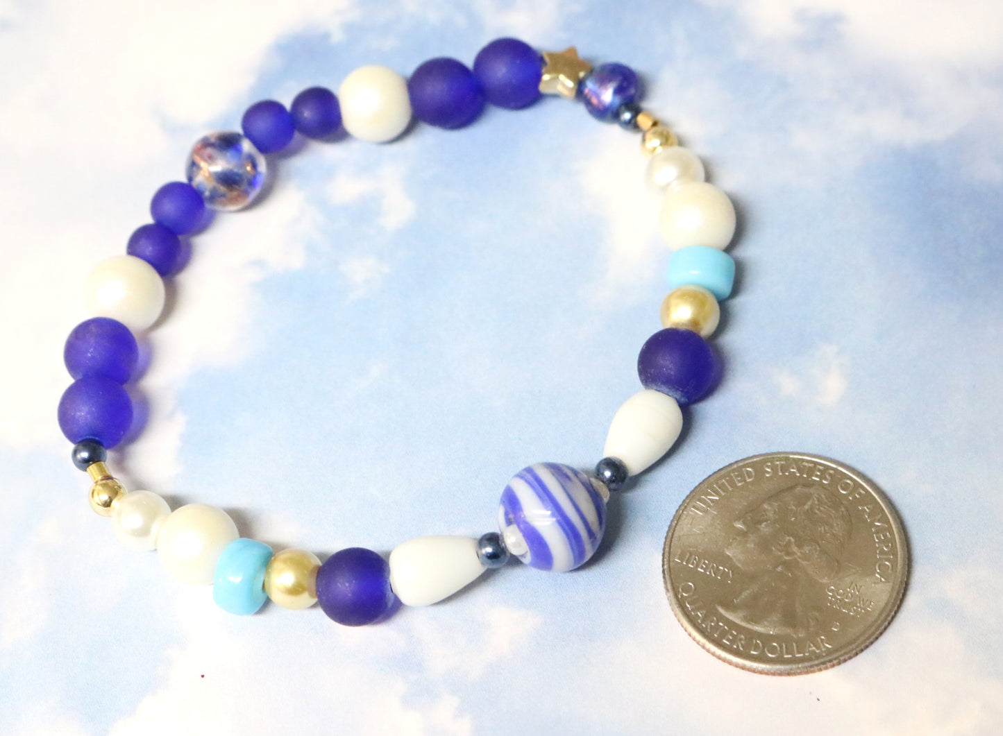 Your Grandmother's Blue and White China Inspired Handmade Artisan Bracelet by Monkey's Mojo