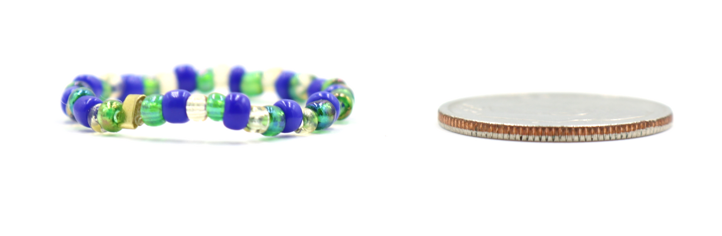 Van Gogh's Signature Palette Looks Great On Your Finger Glass Bead Stretch Ring by Monkey's Mojo