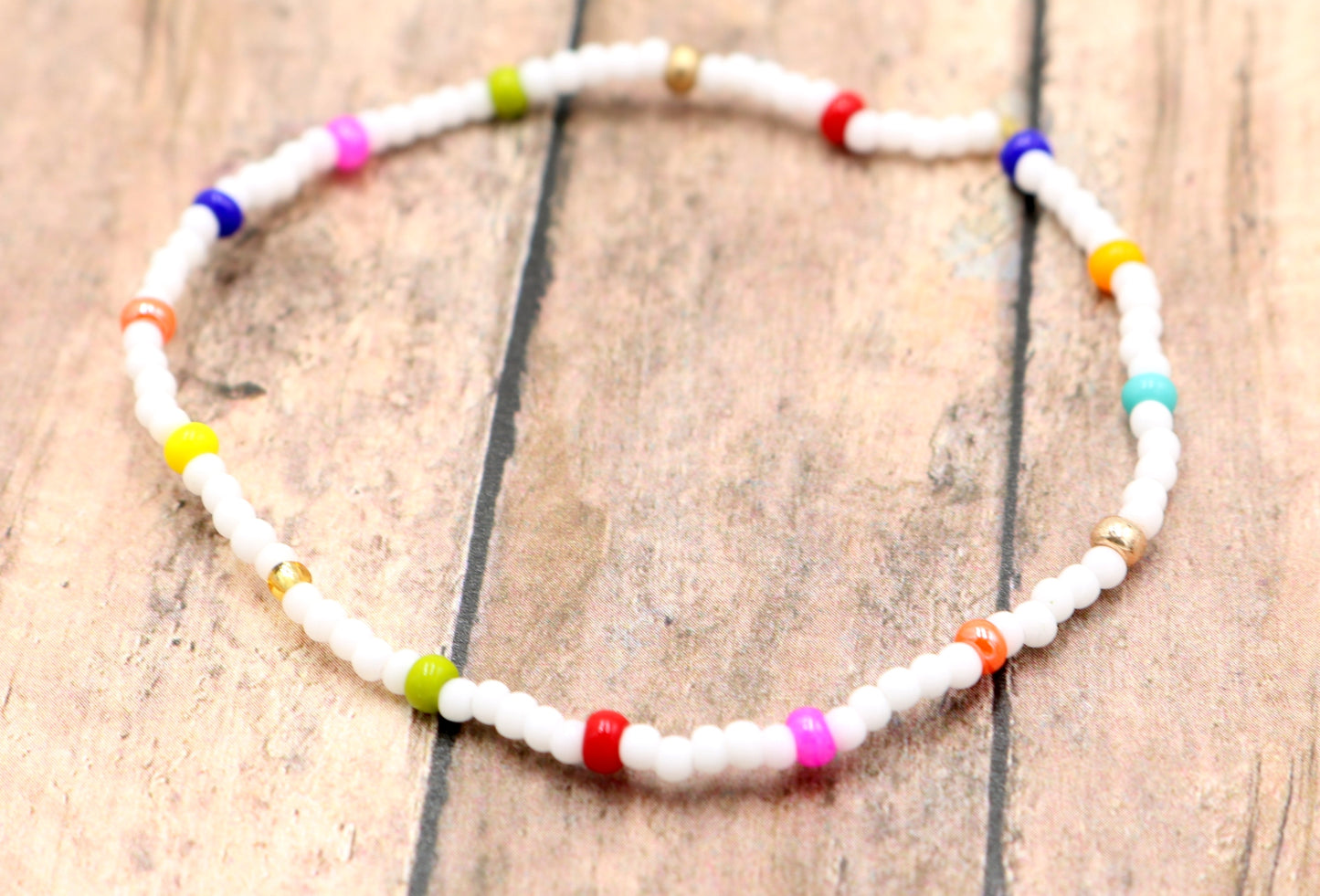 Paint Splatter On Copy Paper - Perfect Add On Glass Bead Stack Bracelet by Monkey's Mojo