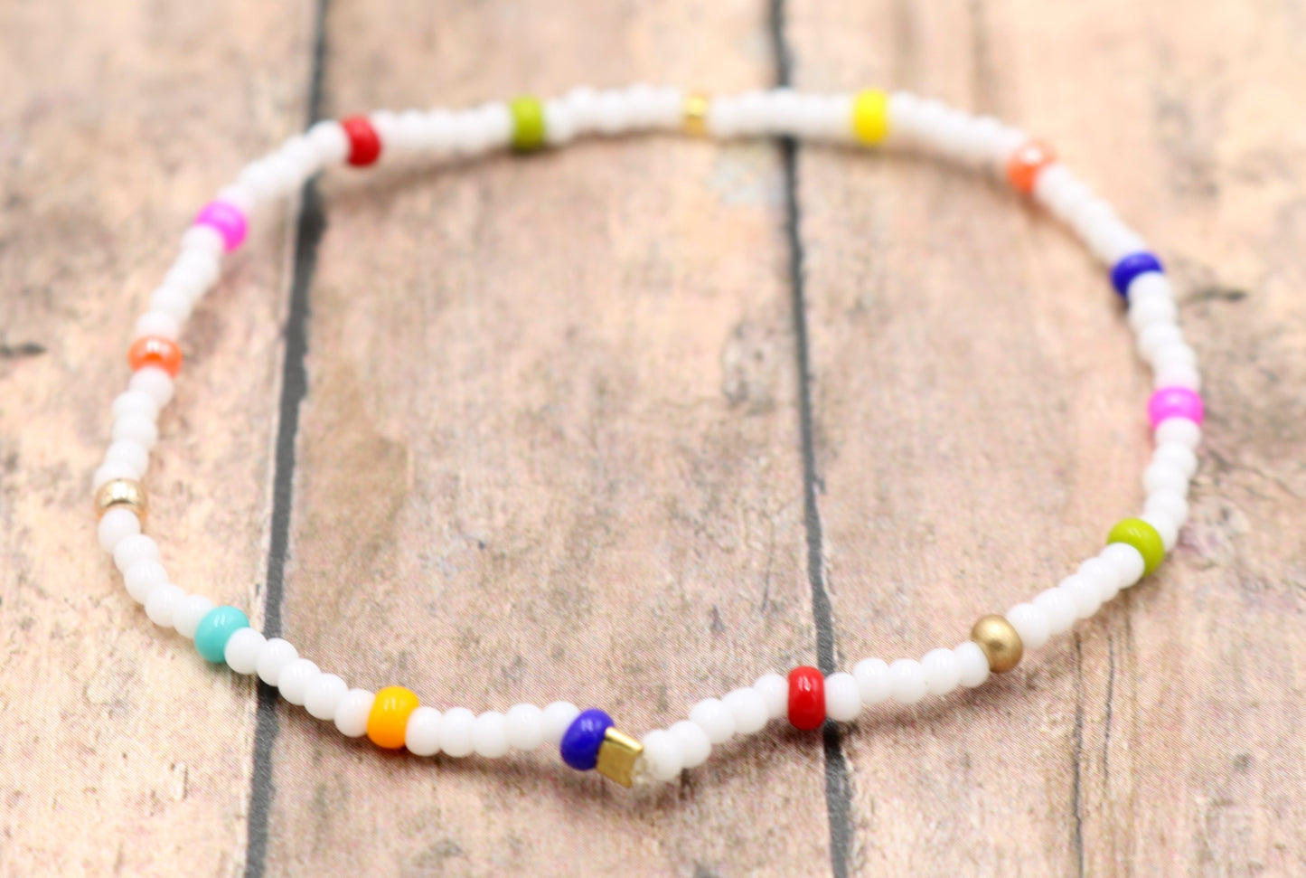 Paint Splatter On Copy Paper - Perfect Add On Glass Bead Stack Bracelet by Monkey's Mojo