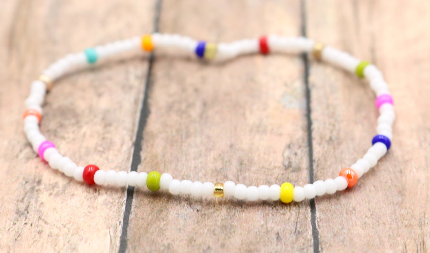 Paint Splatter On Copy Paper - Perfect Add On Glass Bead Stack Bracelet by Monkey's Mojo