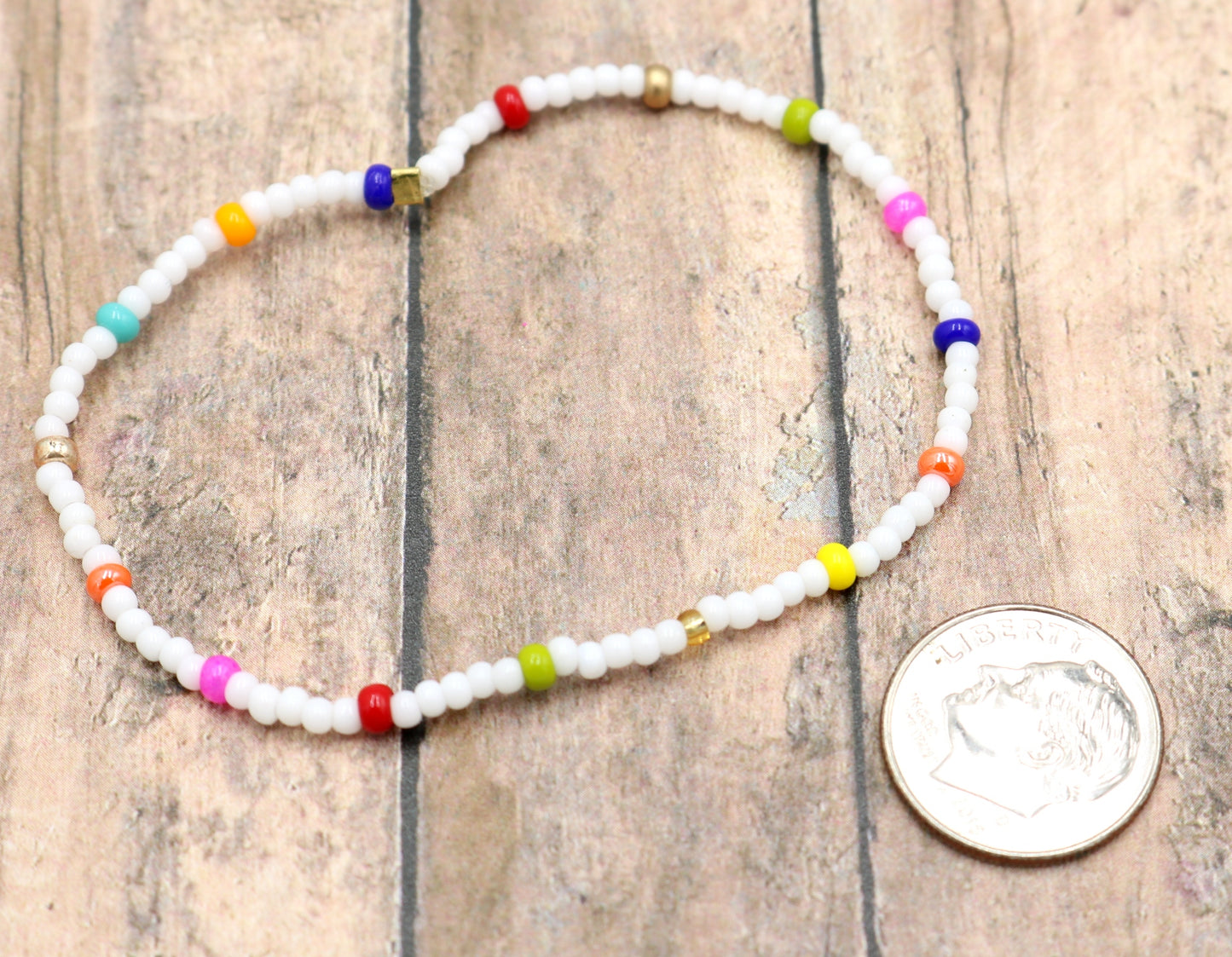 Paint Splatter On Copy Paper - Perfect Add On Glass Bead Stack Bracelet by Monkey's Mojo