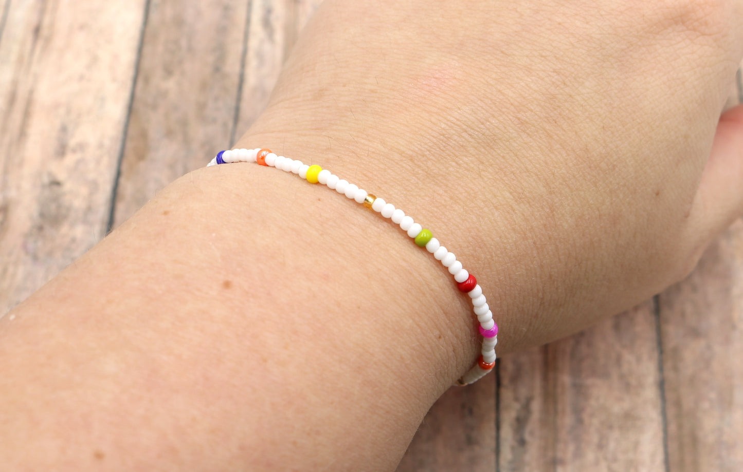 Paint Splatter On Copy Paper - Perfect Add On Glass Bead Stack Bracelet by Monkey's Mojo