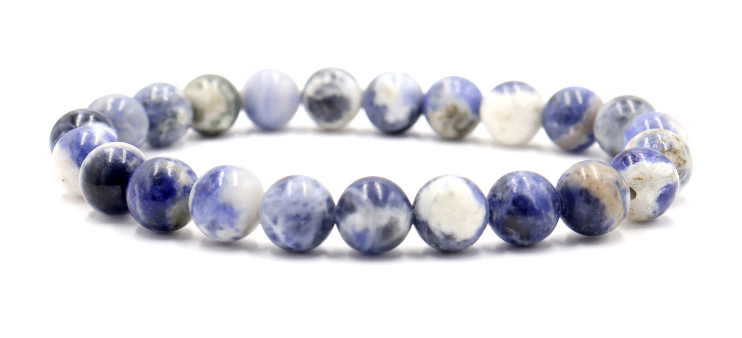 Showing Up to Show Off Our Sodalite Gemstone 8.5mm Bracelet by Monkeys Mojo