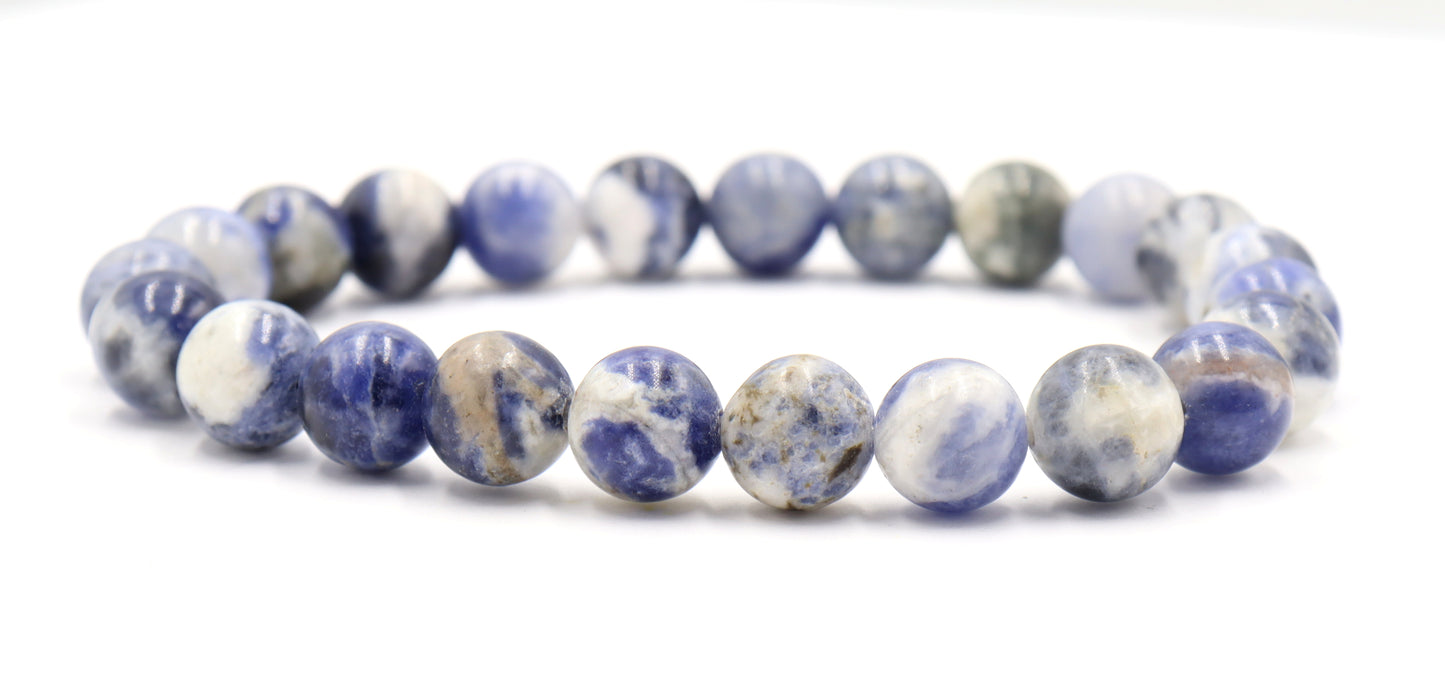 Showing Up to Show Off Our Sodalite Gemstone 8.5mm Bracelet by Monkeys Mojo