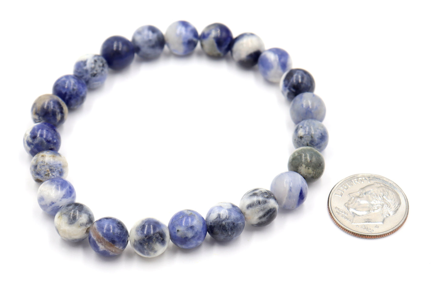 Showing Up to Show Off Our Sodalite Gemstone 8.5mm Bracelet by Monkeys Mojo