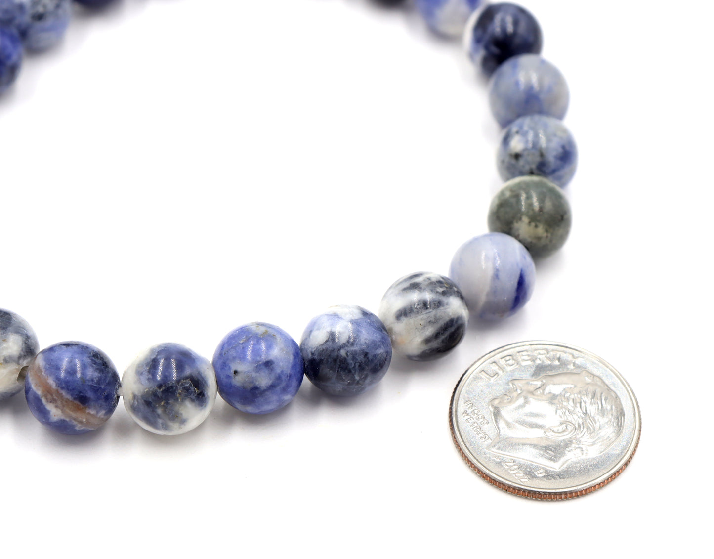 Showing Up to Show Off Our Sodalite Gemstone 8.5mm Bracelet by Monkeys Mojo