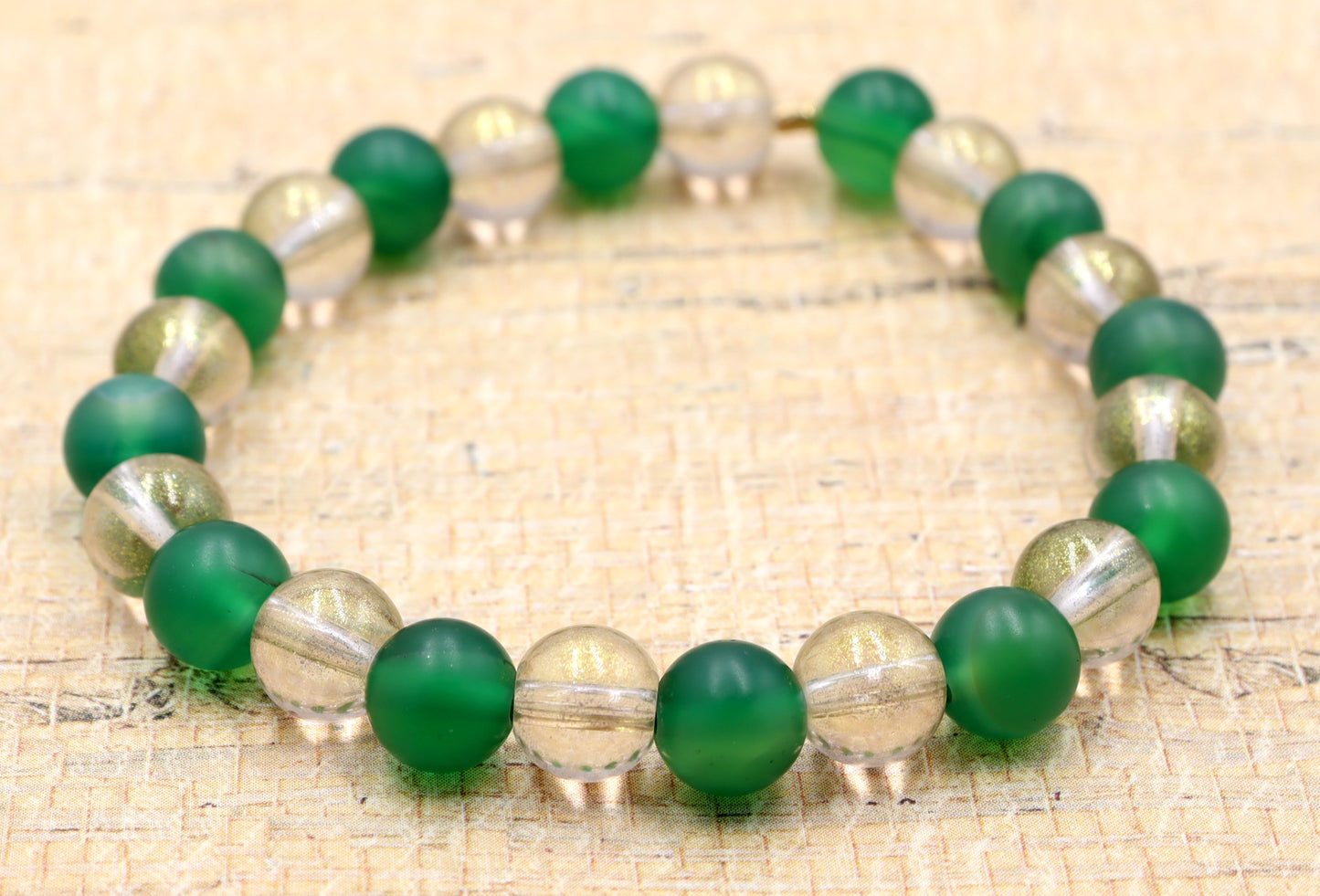 Grass and Sunshine – Agate and Glass – Nature’s Love Child Women's Bracelet by Monkey’s Mojo