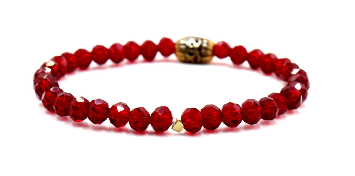 Autumn Crimson Red and Golden Leaf Sparkle Crystal Dream Bracelet by Monkey's Mojo