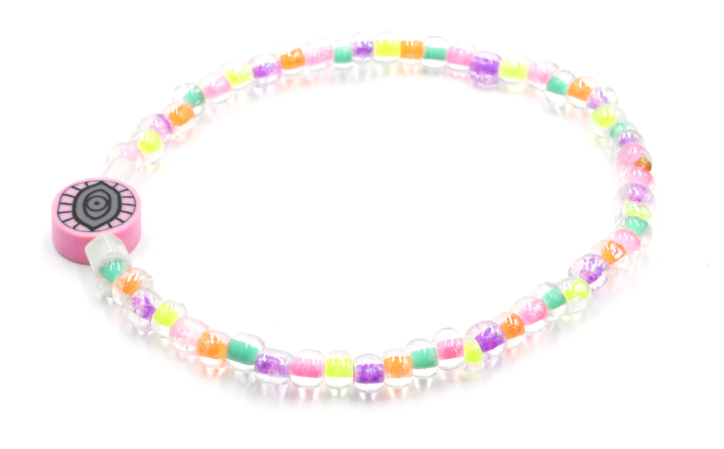 The Best Case of Pink Eye - Trippy Pastel Glass and Polymer Charm Bracelet by Monkeys Mojo