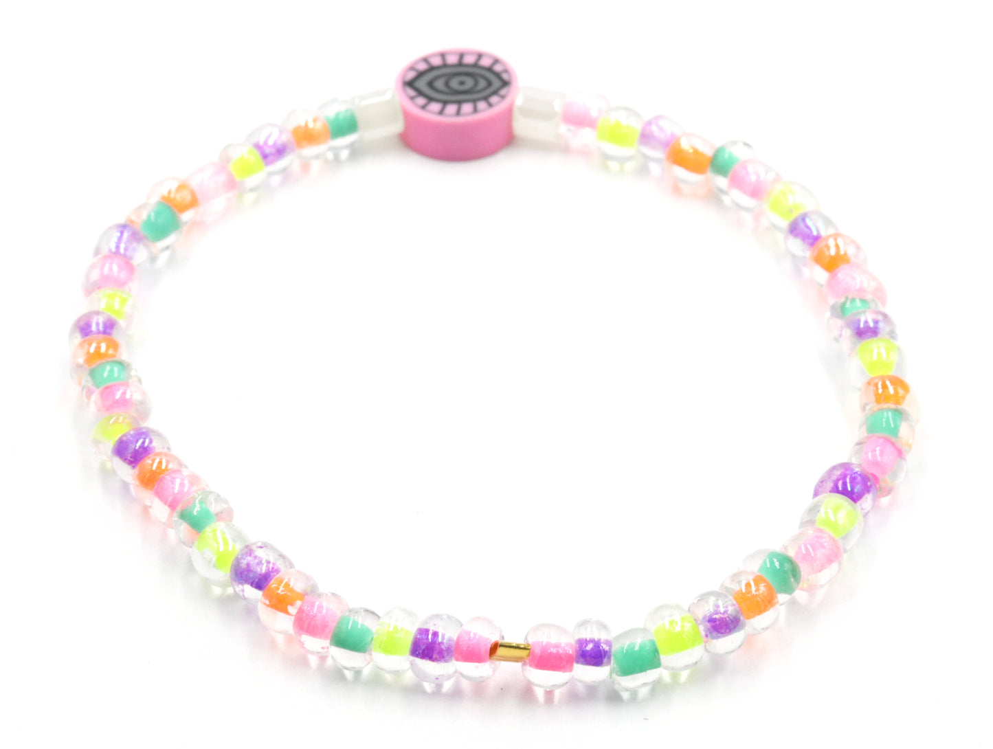 The Best Case of Pink Eye - Trippy Pastel Glass and Polymer Charm Bracelet by Monkeys Mojo