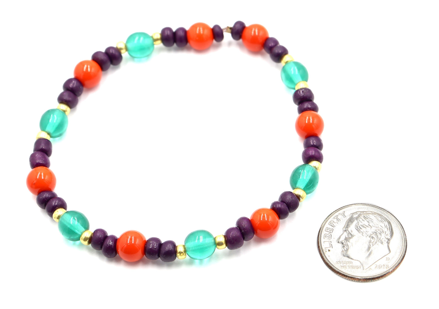 This Bracelet Will Put a Spell on You So Buy It Now Purple, Green and Orange Glass Bracelet by Monkey's Mojo