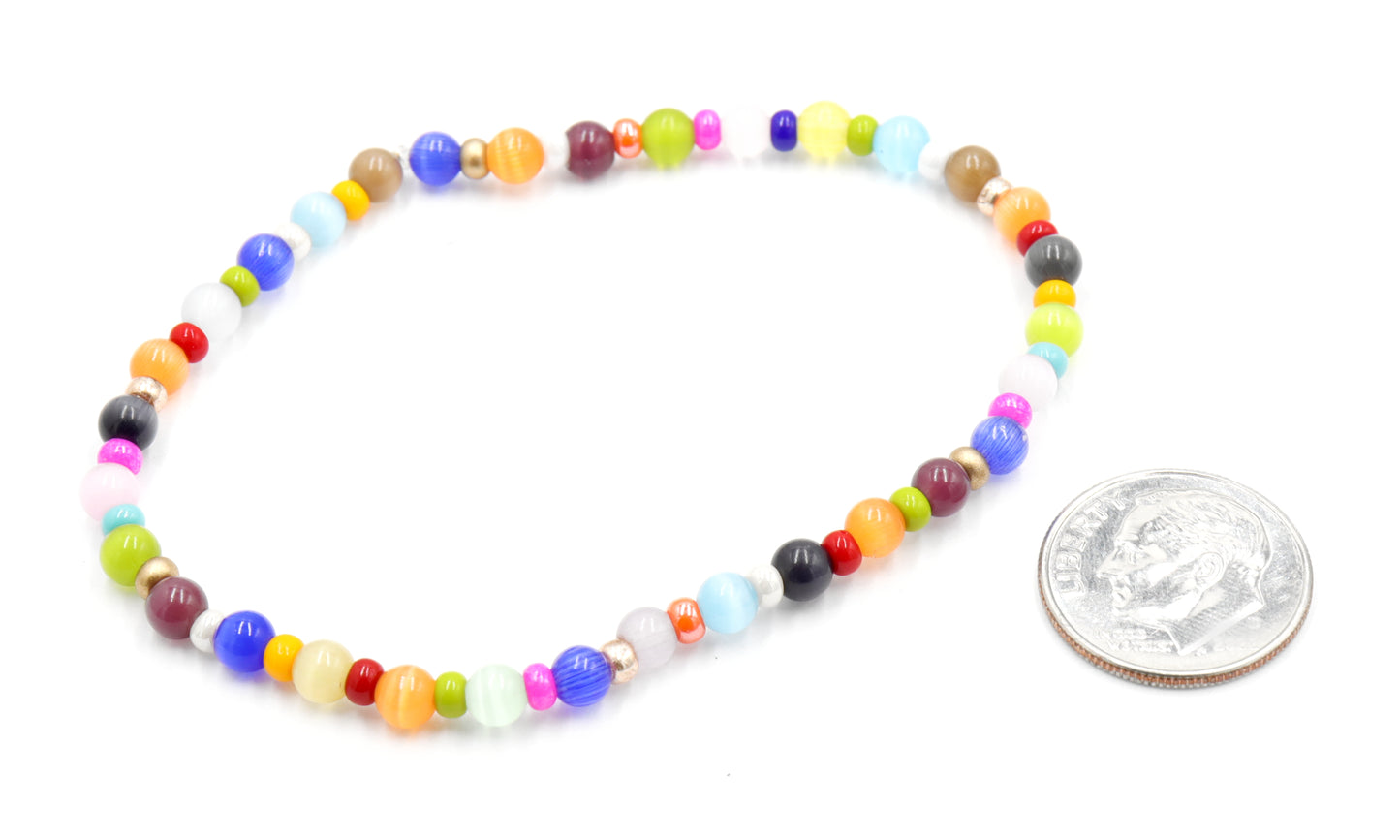 Cat Got Your Eye Synthetic Cat's Eye Colorful Bliss Handmade Bracelet by Monkeys Mojo Jewelry