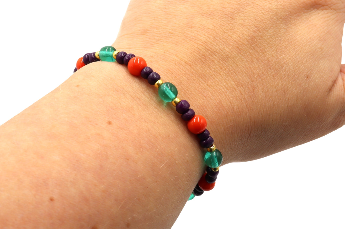 This Bracelet Will Put a Spell on You So Buy It Now Purple, Green and Orange Glass Bracelet by Monkey's Mojo