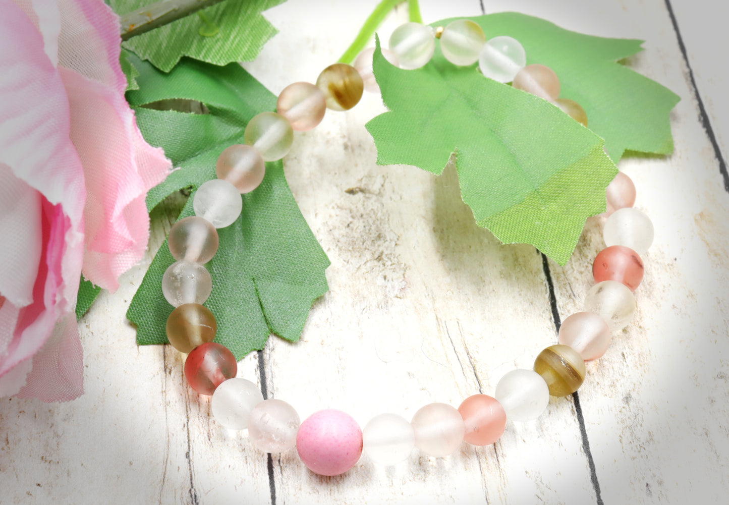 Very Pink Berry Vibes Cherry Quartz and Pink Dreams Bracelet by Monkeys Mojo Jewelry