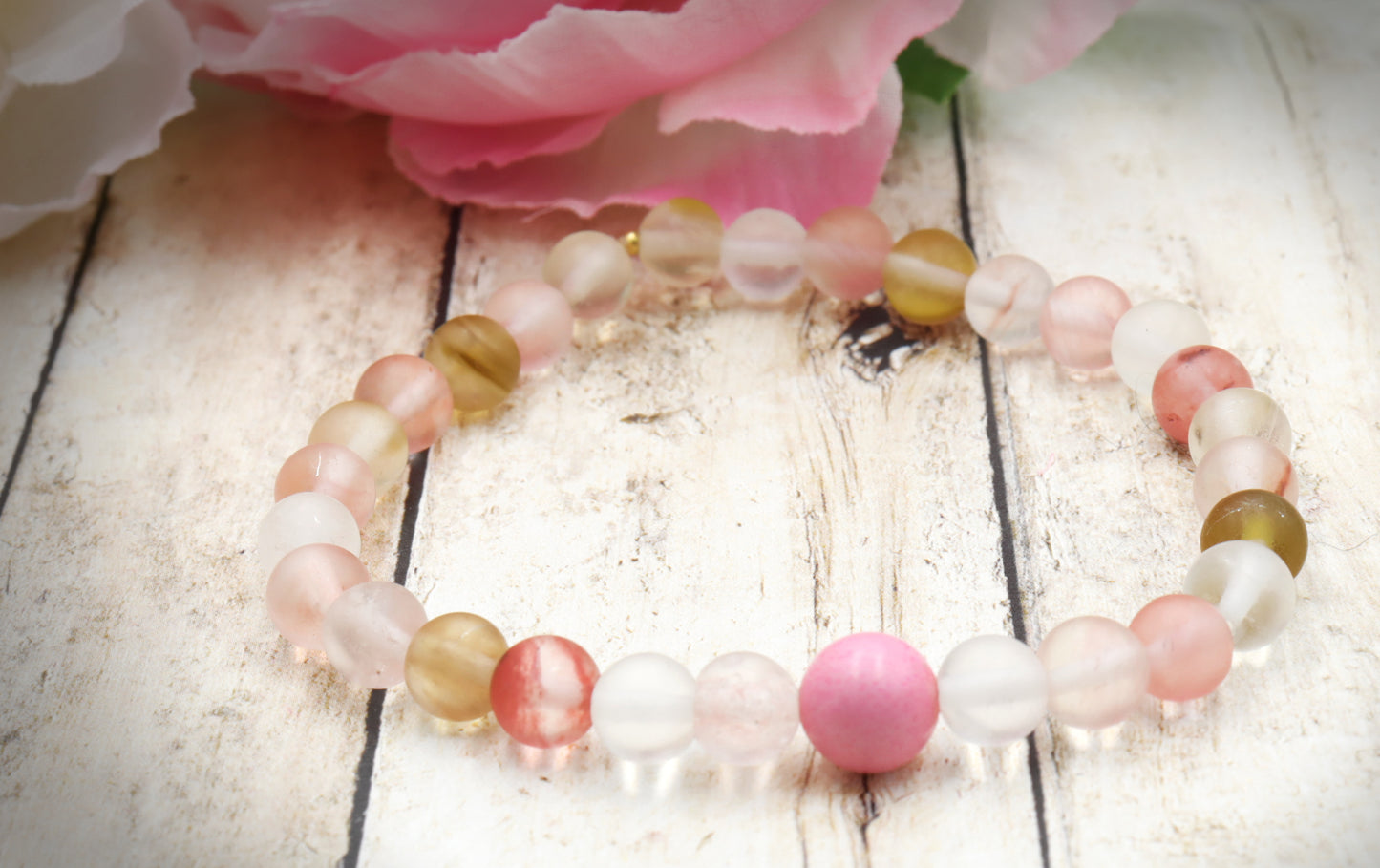 Very Pink Berry Vibes Cherry Quartz and Pink Dreams Bracelet by Monkeys Mojo Jewelry