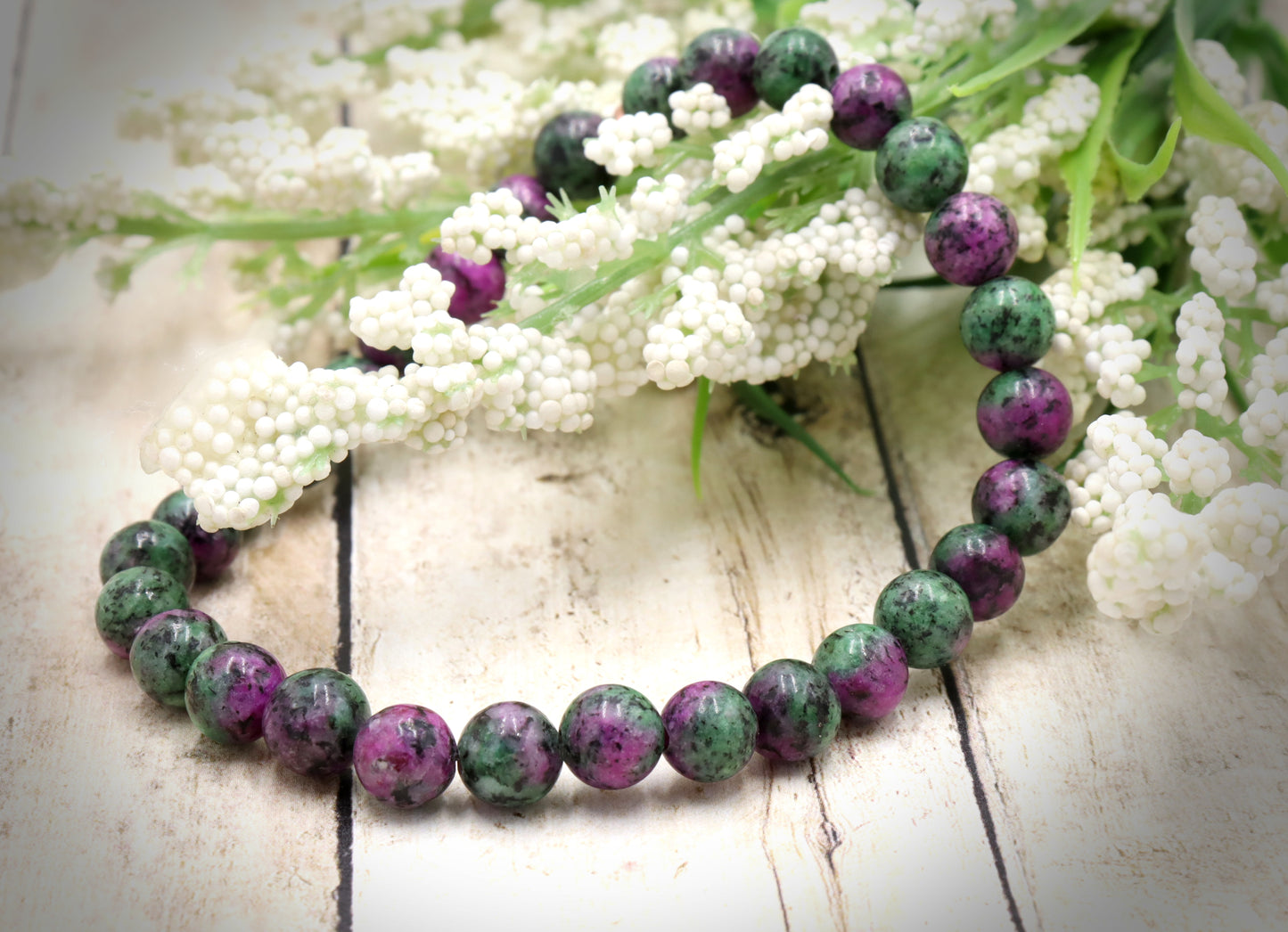 Epically Epidote Purple Vibes and Green with Envy Handmade Bracelet by Monkeys Mojo Jewelry