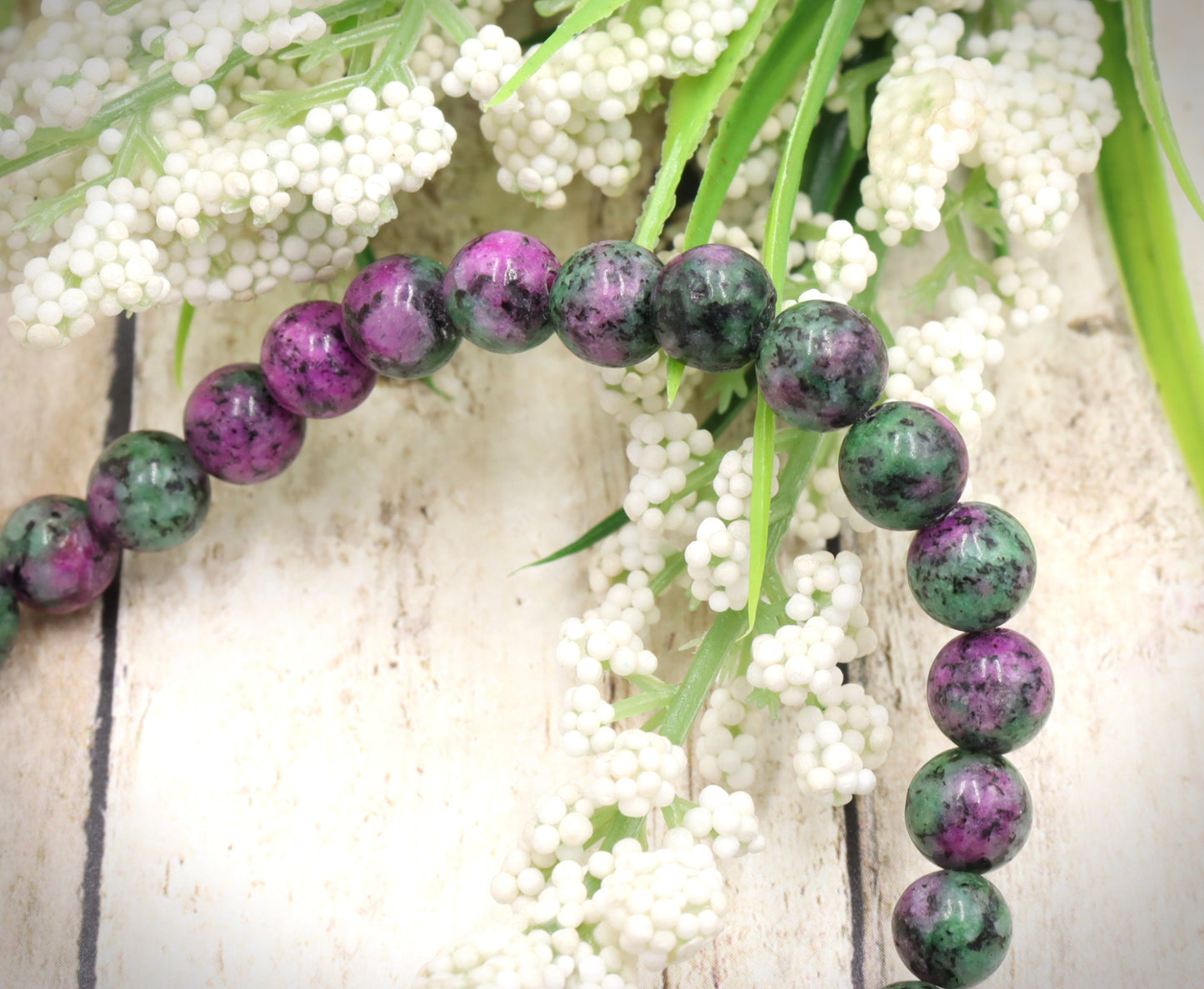 Epically Epidote Purple Vibes and Green with Envy Handmade Bracelet by Monkeys Mojo Jewelry