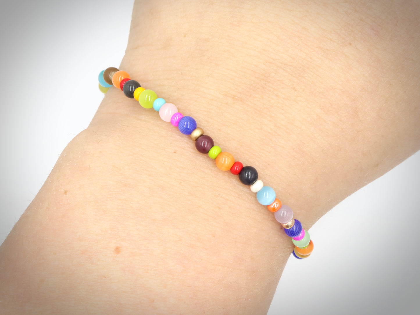 Cat Got Your Eye Synthetic Cat's Eye Colorful Bliss Handmade Bracelet by Monkeys Mojo Jewelry